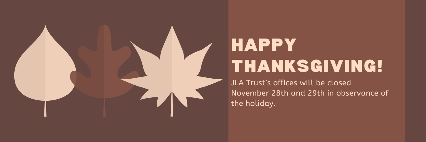 Happy Thanksgiving!  Our offices will be closed on November 28th and 29th.